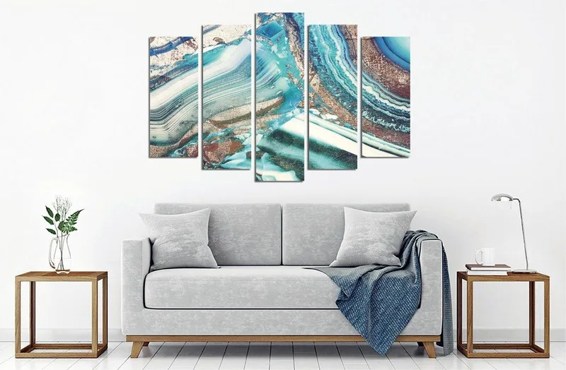 Dekorativ Canvastavla 5-Delar 70x20 cm, Flerfärgad