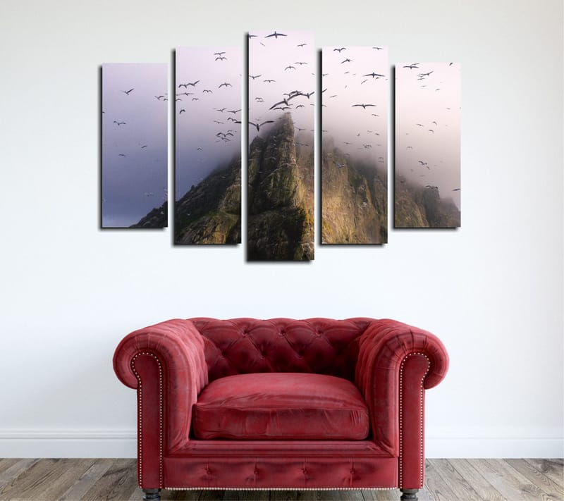 Dekorativ Canvastavla 5-Delar 70x20 cm, Flerfärgad