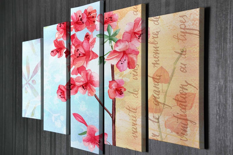Dekorativ Canvastavla 5-Delar 70x20 cm - Flerfärgad - Inredning - Tavlor & posters - Canvastavla
