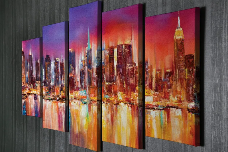 Dekorativ Canvastavla 5-Delar 70x20 cm - Flerfärgad - Inredning - Tavlor & posters - Canvastavla