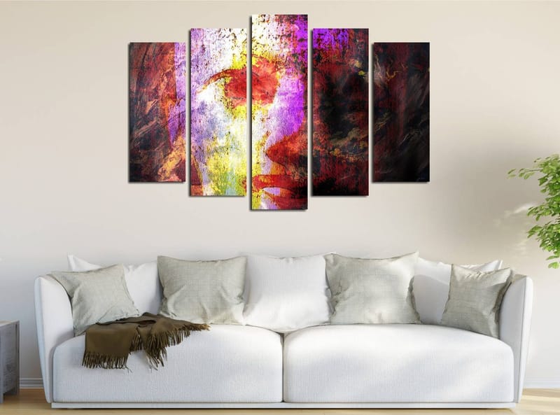 Dekorativ Canvastavla 5-Delar 70x20 cm, Flerfärgad