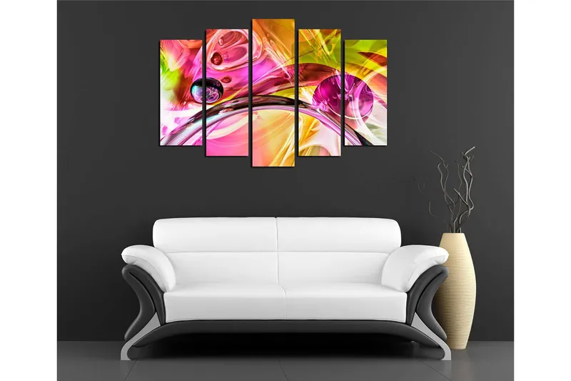 Dekorativ Canvastavla 5-Delar 70x20 cm - Flerfärgad - Inredning - Tavlor & posters - Canvastavla
