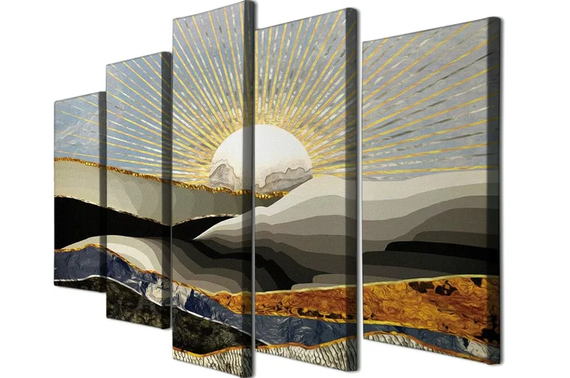 Dekorativ Canvastavla 5-Delar 70x20 cm - Flerfärgad - Inredning - Tavlor & posters - Canvastavla