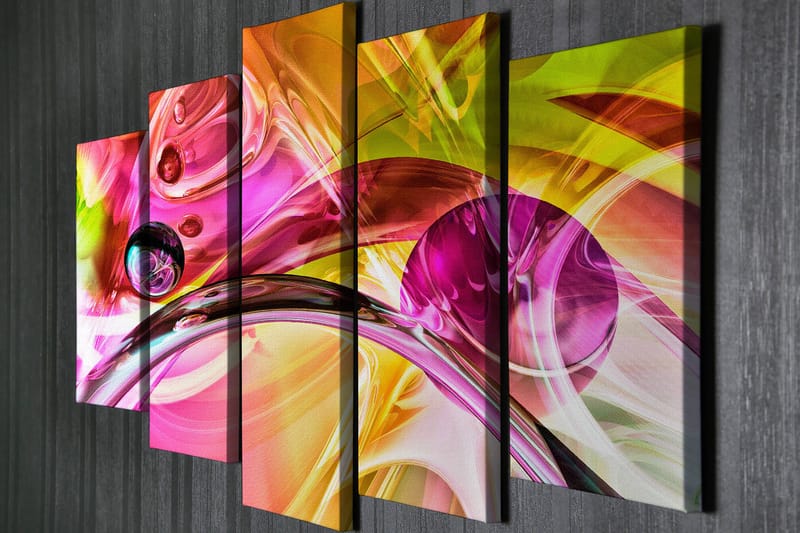 Dekorativ Canvastavla 5-Delar 70x20 cm - Flerfärgad - Inredning - Tavlor & posters - Canvastavla
