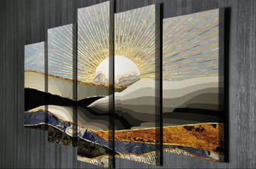 Dekorativ Canvastavla 5-Delar 70x20 cm - Flerfärgad - Inredning - Tavlor & posters - Canvastavla