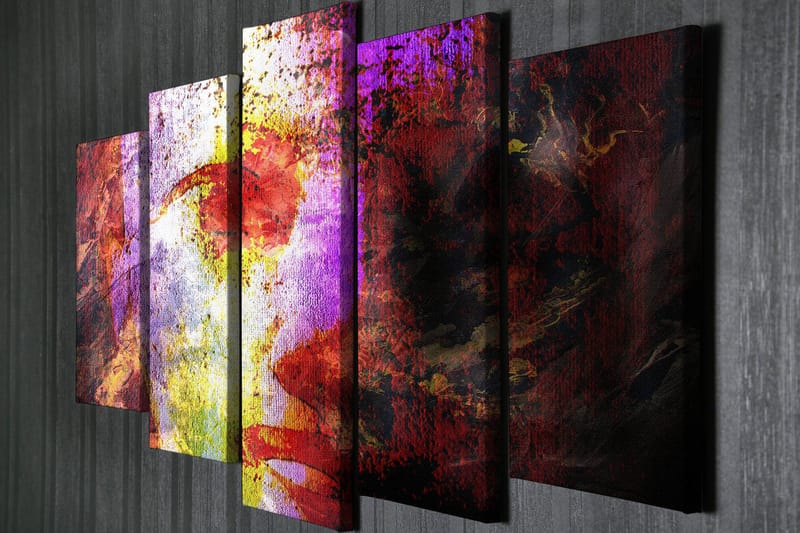 Dekorativ Canvastavla 5-Delar 70x20 cm - Flerfärgad - Inredning - Tavlor & posters - Canvastavla