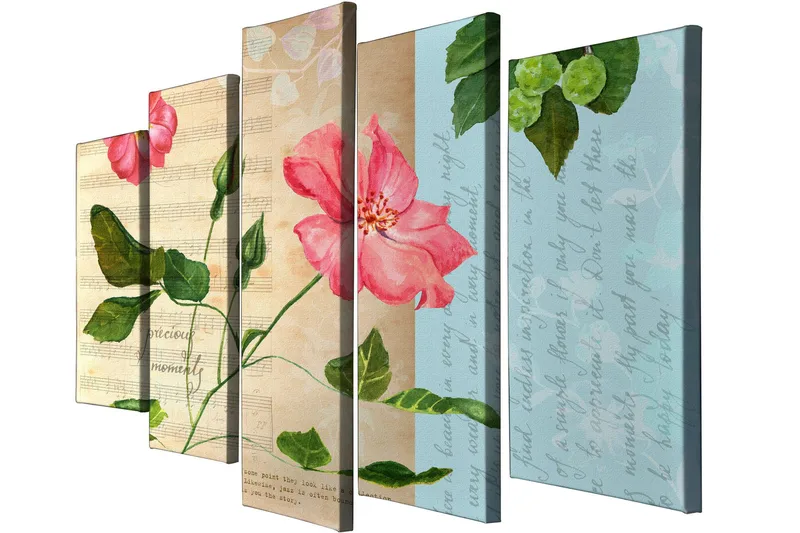 Dekorativ Canvastavla 5-Delar 70x20 cm - Flerfärgad - Inredning - Tavlor & posters - Canvastavla