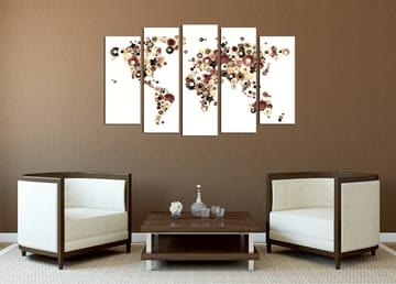 Dekorativ Canvastavla 5-Delar 70x20 cm - Flerfärgad - Inredning - Tavlor & posters - Canvastavla