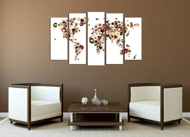 Dekorativ Canvastavla 5-Delar 70x20 cm, Flerfärgad