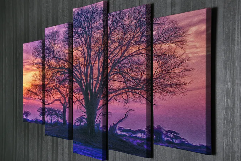 Dekorativ Canvastavla 5-Delar 70x20 cm - Flerfärgad - Inredning - Tavlor & posters - Canvastavla