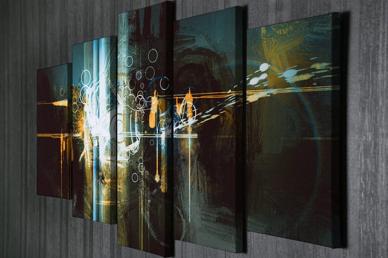 Dekorativ Canvastavla 5-Delar 70x20 cm - Flerfärgad - Inredning - Tavlor & posters - Canvastavla