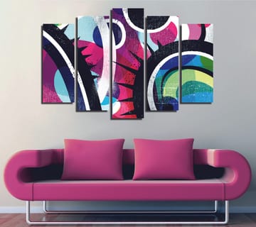 Dekorativ Canvastavla 5-Delar 70x20 cm - Flerfärgad - Inredning - Tavlor & posters - Canvastavla