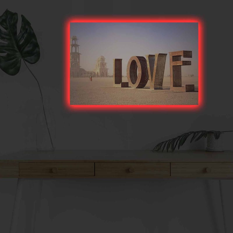 Dekorativ Canvastavla med LED 45x70 cm - Flerfärgad - Inredning - Tavlor & posters - Canvastavla