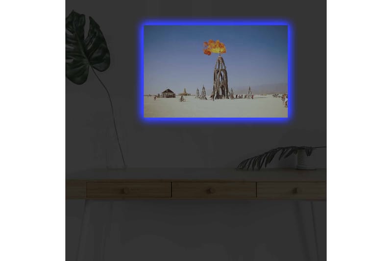Dekorativ Canvastavla med LED 45x70 cm - Flerfärgad - Inredning - Tavlor & posters - Canvastavla