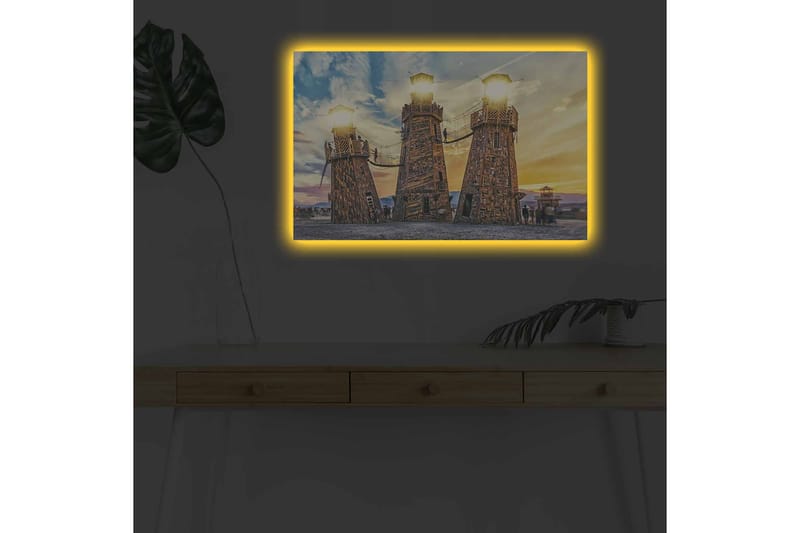 Dekorativ Canvastavla med LED 45x70 cm - Flerfärgad - Inredning - Tavlor & posters - Canvastavla