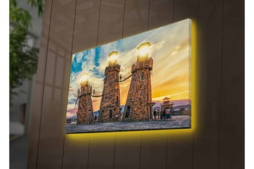 Dekorativ Canvastavla med LED 45x70 cm - Flerfärgad - Inredning - Tavlor & posters - Canvastavla
