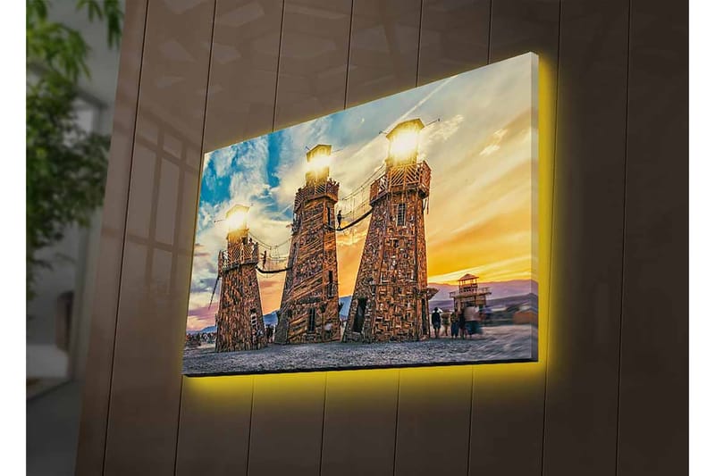 Dekorativ Canvastavla med LED 45x70 cm - Flerfärgad - Inredning - Tavlor & posters - Canvastavla