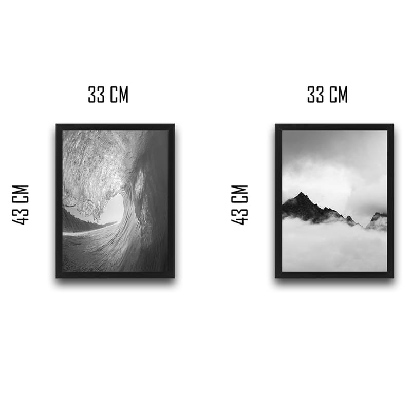 Dekorativ inramad målning 2-Delar 30x40 cm - Flerfärgad - Inredning - Tavlor & posters - Canvastavla