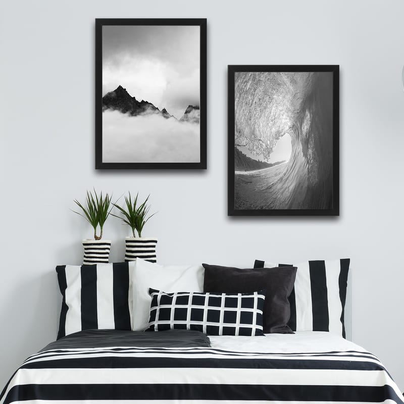 Dekorativ inramad målning 2-Delar 30x40 cm - Flerfärgad - Inredning - Tavlor & posters - Canvastavla