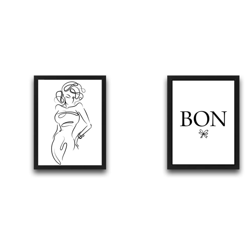 Dekorativ inramad målning 2-Delar 30x40 cm - Flerfärgad - Inredning - Tavlor & posters - Canvastavla
