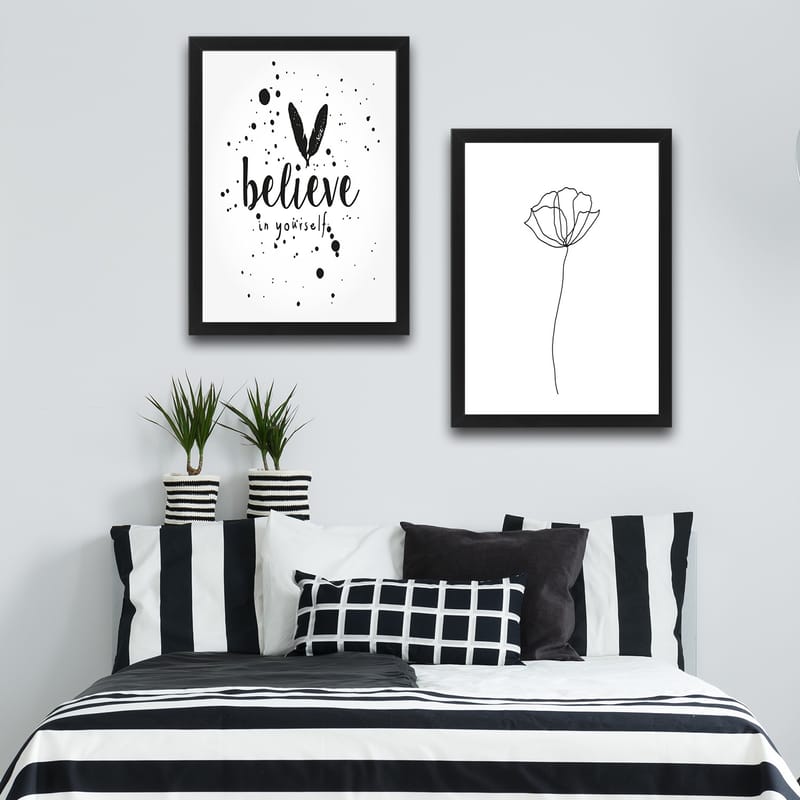 Dekorativ inramad målning 2-Delar 30x40 cm - Flerfärgad - Inredning - Tavlor & posters - Canvastavla