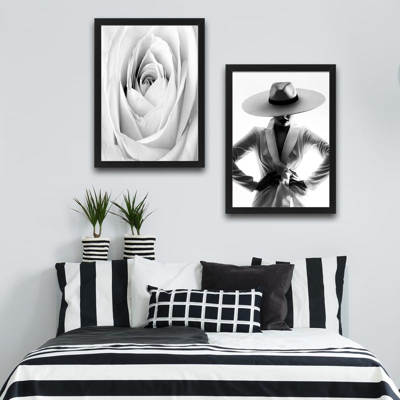 Dekorativ inramad målning 2-Delar 30x40 cm - Flerfärgad - Inredning - Tavlor & posters - Canvastavla