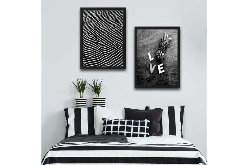 Dekorativ inramad målning 2-Delar 30x40 cm - Flerfärgad - Inredning - Tavlor & posters - Canvastavla