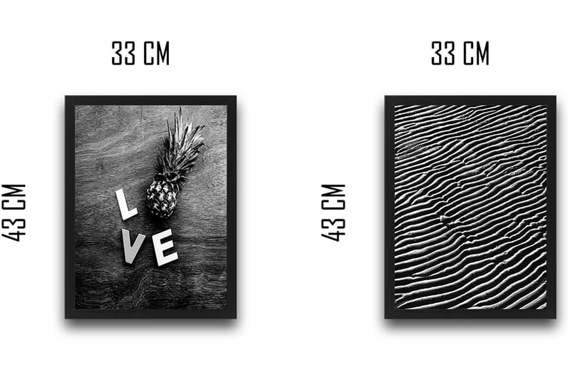 Dekorativ inramad målning 2-Delar 30x40 cm - Flerfärgad - Inredning - Tavlor & posters - Canvastavla