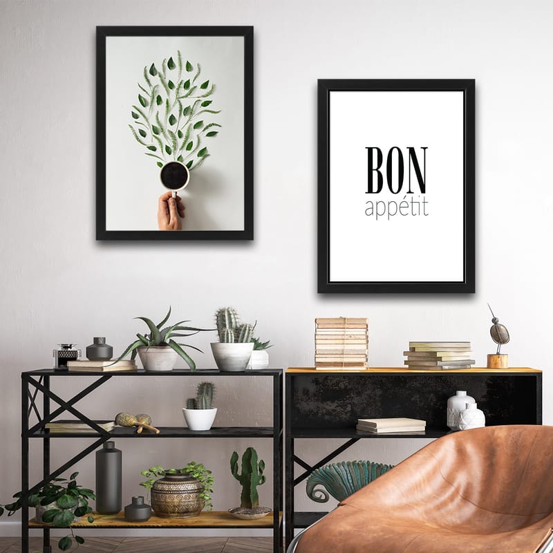Dekorativ inramad målning 2-Delar 30x40 cm - Flerfärgad - Inredning - Tavlor & posters - Canvastavla