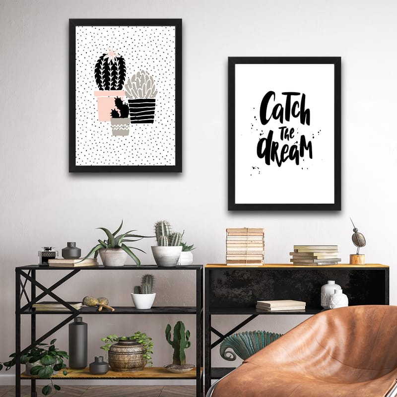 Dekorativ inramad målning 2-Delar 30x40 cm - Flerfärgad - Inredning - Tavlor & posters - Canvastavla