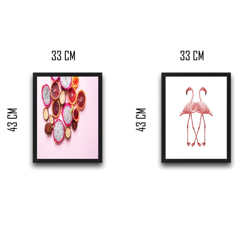 Dekorativ inramad målning 2-Delar 30x40 cm - Flerfärgad - Inredning - Tavlor & posters - Canvastavla