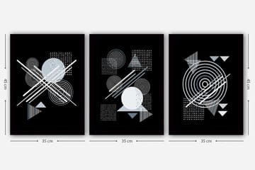 Dekorativ inramad målning 3-Delar 35x45 cm - Flerfärgad - Inredning - Tavlor & posters - Canvastavla