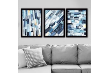 Dekorativ inramad målning 3-Delar 35x45 cm - Flerfärgad - Inredning - Tavlor & posters - Canvastavla