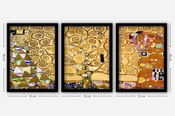 Dekorativ inramad målning 3-Delar 35x45 cm - Flerfärgad - Inredning - Tavlor & posters - Canvastavla