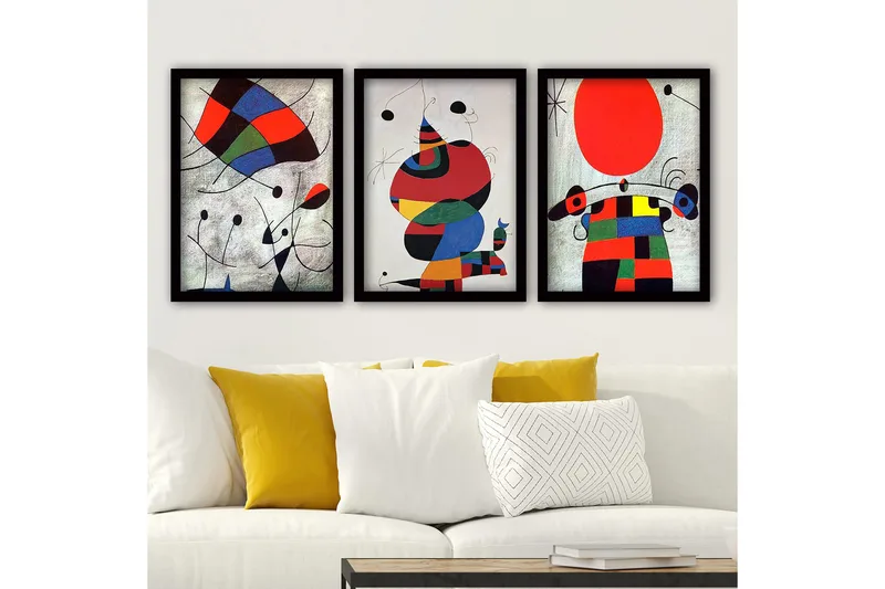 Dekorativ inramad målning 3-Delar 35x45 cm, Flerfärgad