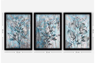 Dekorativ inramad målning 3-Delar 35x45 cm - Flerfärgad - Inredning - Tavlor & posters - Canvastavla