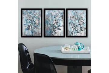 Dekorativ inramad målning 3-Delar 35x45 cm - Flerfärgad - Inredning - Tavlor & posters - Canvastavla