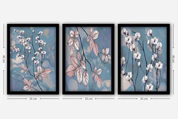 Dekorativ inramad målning 3-Delar 35x45 cm - Flerfärgad - Inredning - Tavlor & posters - Canvastavla