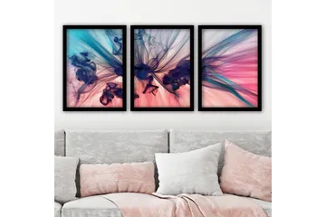 Dekorativ inramad målning 3-Delar 35x45 cm - Flerfärgad - Inredning - Tavlor & posters - Canvastavla