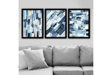 Dekorativ inramad målning 3-Delar 35x45 cm - Flerfärgad - Inredning - Tavlor & posters - Canvastavla