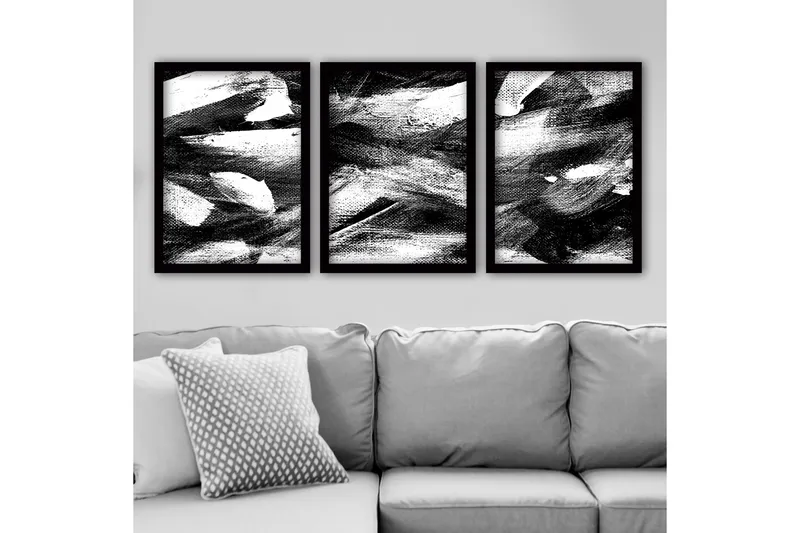 Dekorativ inramad målning 3-Delar 35x45 cm, Flerfärgad