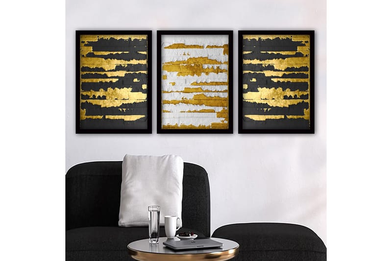 Dekorativ inramad målning 3-Delar 35x45 cm, Flerfärgad