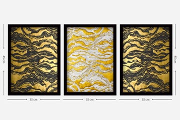 Dekorativ inramad målning 3-Delar 35x45 cm - Flerfärgad - Inredning - Tavlor & posters - Canvastavla