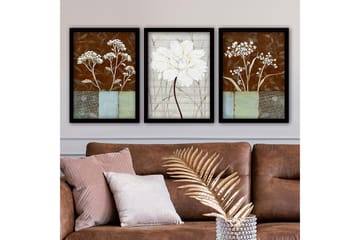 Dekorativ inramad målning 3-Delar 35x45 cm - Flerfärgad - Inredning - Tavlor & posters - Canvastavla