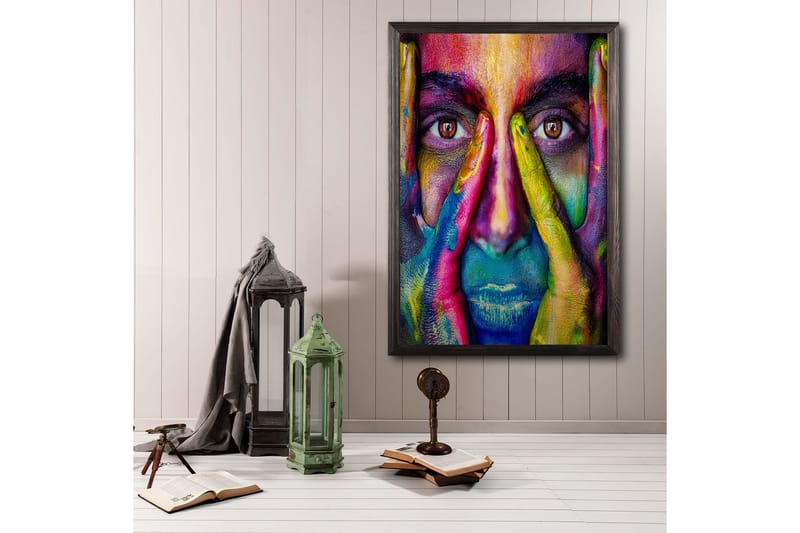 Dekorativ inramad målning  35x50 cm - Flerfärgad - Inredning - Tavlor & posters - Canvastavla