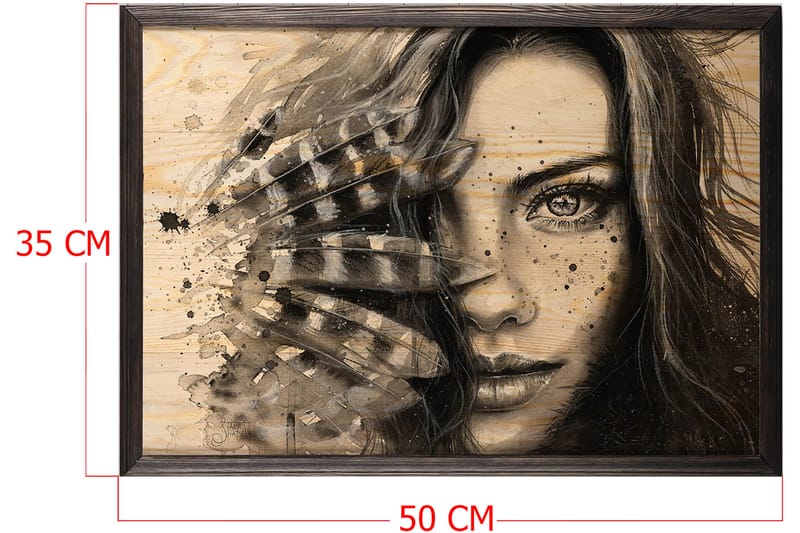 Dekorativ inramad målning  35x50 cm - Flerfärgad - Canvastavla