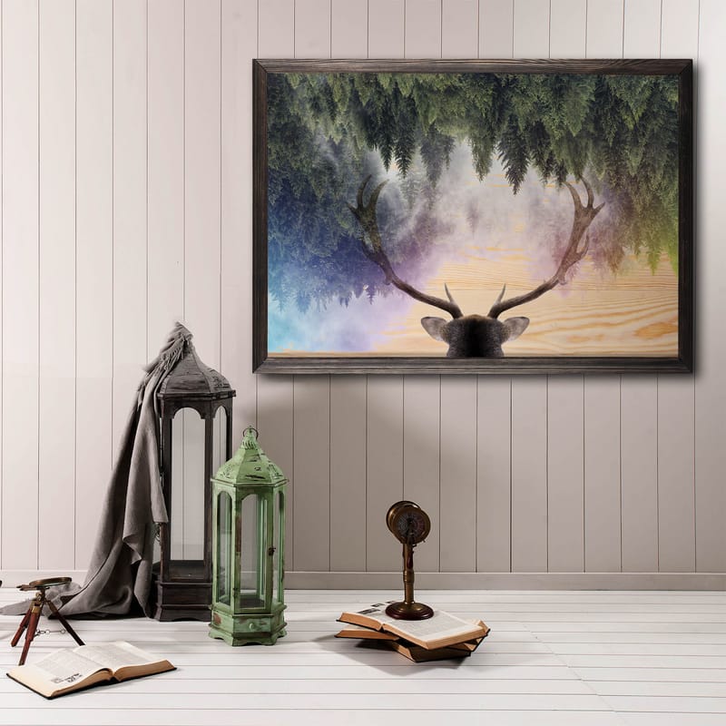 Dekorativ inramad målning  35x50 cm - Flerfärgad - Inredning - Tavlor & posters - Canvastavla