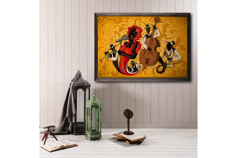 Dekorativ inramad målning  50x70 cm - Flerfärgad - Inredning - Tavlor & posters - Canvastavla