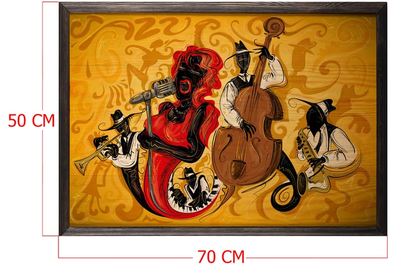 Dekorativ inramad målning  50x70 cm - Flerfärgad - Canvastavla