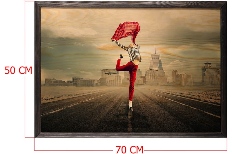 Dekorativ inramad målning  50x70 cm - Flerfärgad - Inredning - Tavlor & posters - Canvastavla